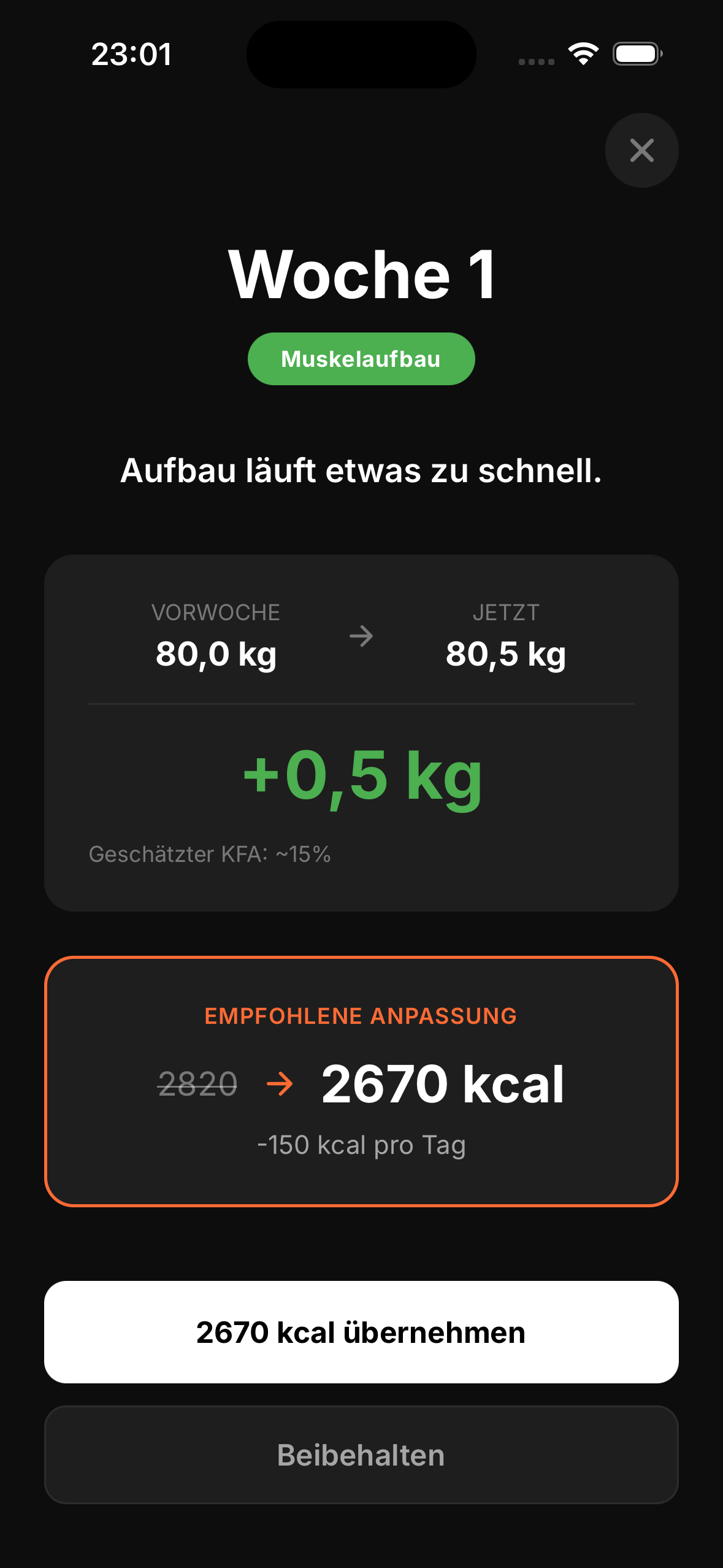 BULKR wöchentliche Anpassung